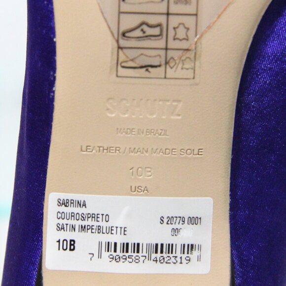 Schutz Sabrina Kitten Heel Pumps sz 10 Women Blue Satin Shoes - Picture 8 of 9